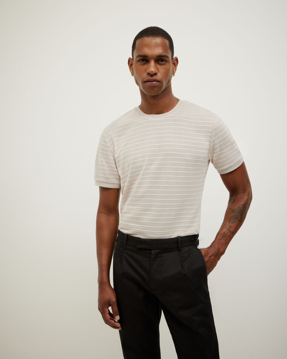 Stripe Jacquard Tee, Neutral, hi-res